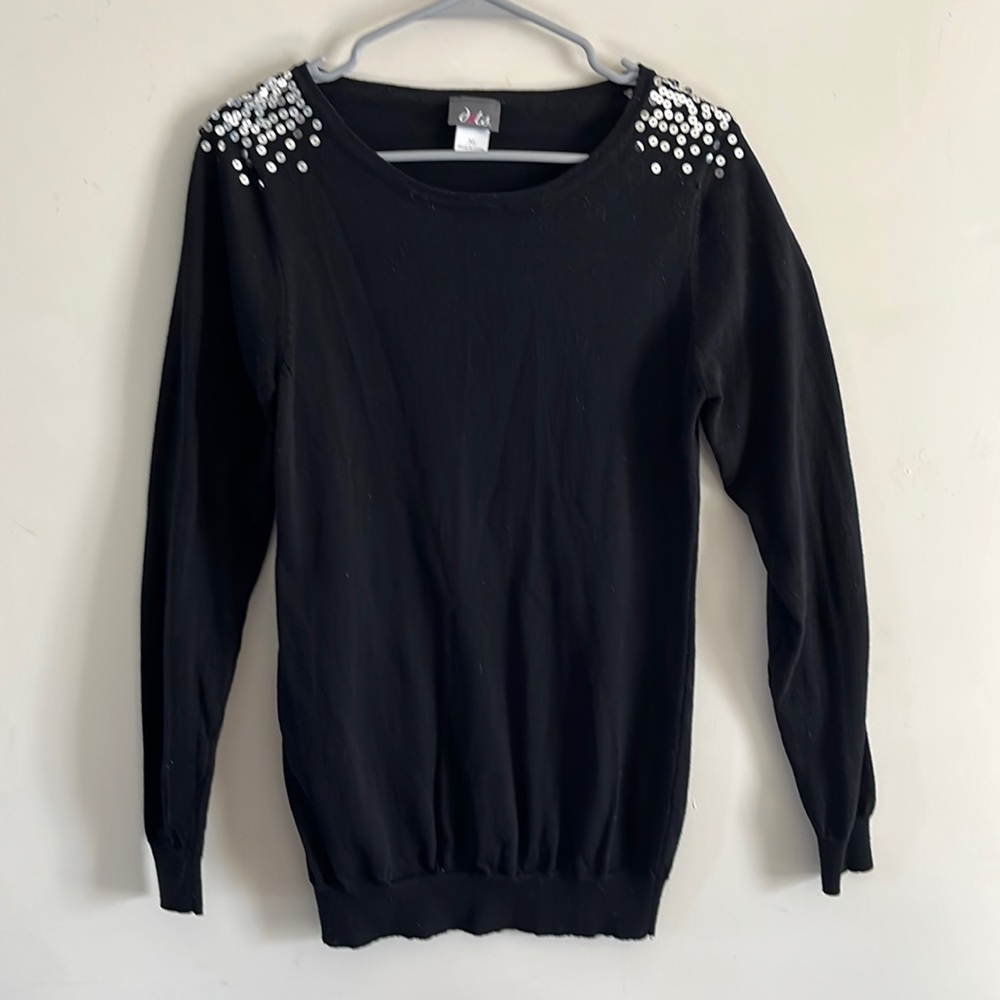 Black Sweater w/silver sequins